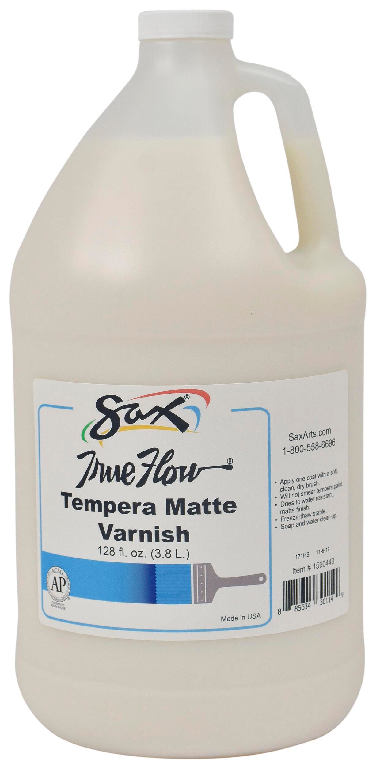 Sax Tempera Varnish, Matte Finish, 1 Gallon 1590443